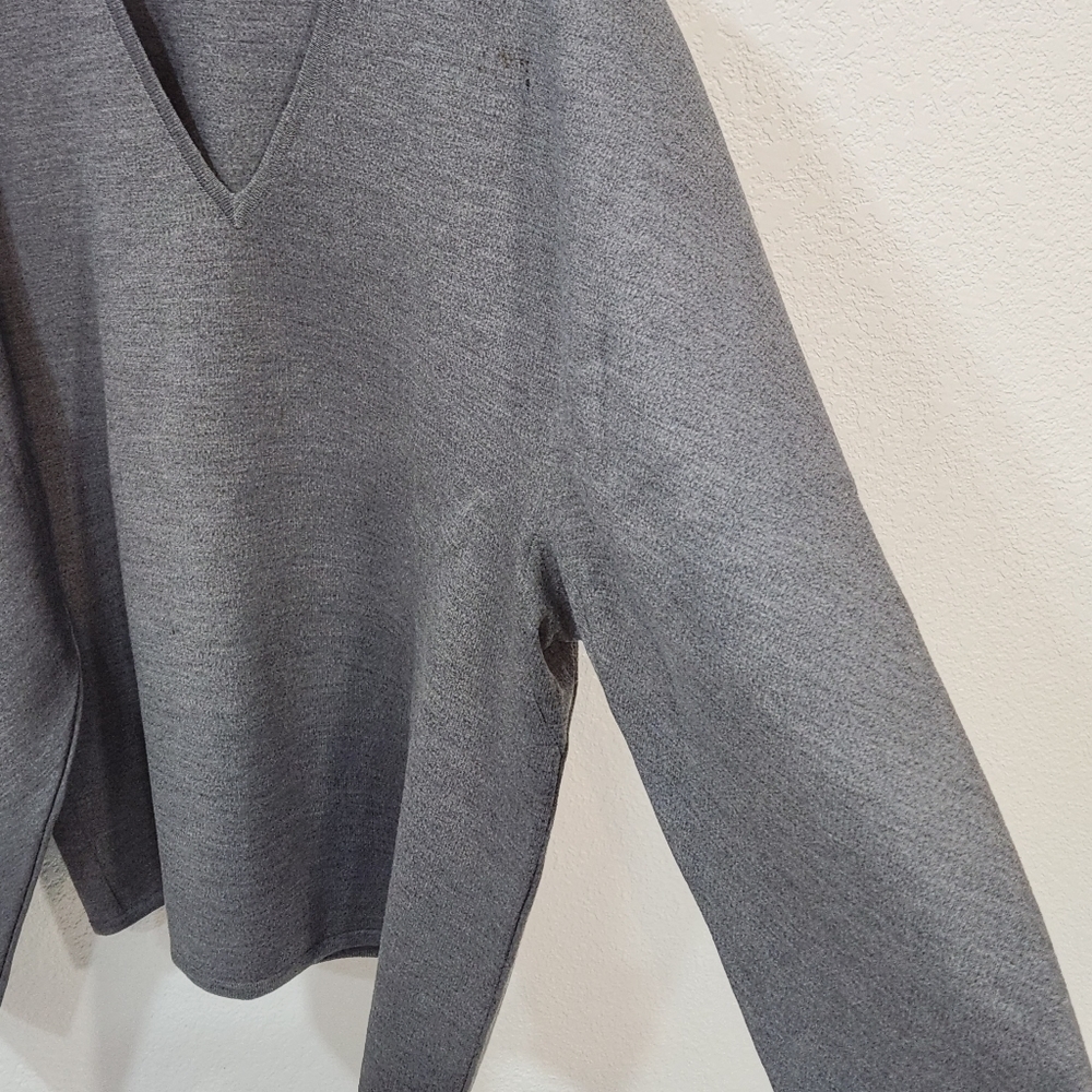 LEROY 80's Vintage Classic 100% Virgin Wool Long Sleeve V-neck Sweater Size XL - Picture 6 of 13